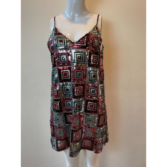 Zara Multicolor Sequin Mini Dress - Picture 3 of 9